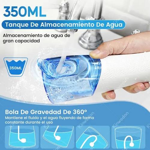 Irrigador Bucal Portátil, Hilo Dental Kinwater, 4 Modos Y 6