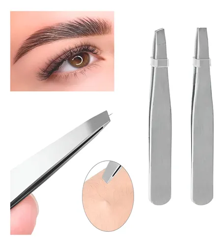 Pinza Profesional X2 Depilación De Cejas Con Punta Recta