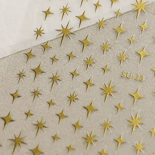 5 Pegatinas De Metal Con Forma De Estrella Láser For Uñas,