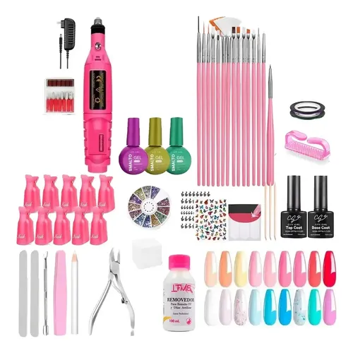Kit Uñas Semipermanentes Inicial Completo Torno Manicura