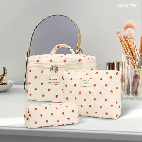 Honitty Bolsa De Maquillaje, Acolchado Bolsas De Cosméticos,