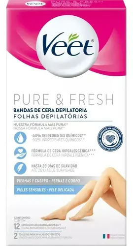 Bandas De Cera Depilatorias Veet Easy-gel Piel Sensible