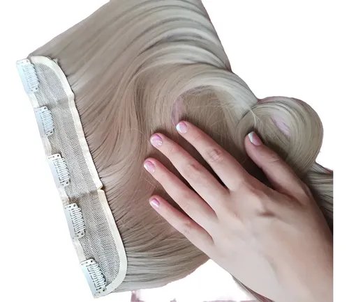 Cortinas De Pelo: Cabello Sintetico Premium Extensiones Color Rubio 85 Lacio