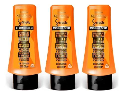 Serum Restaurador Capilar Keratina Bellissima 50g Pack X3