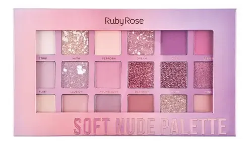 Ruby Rose Soft Nude paleta de sombras ojos rosa claro