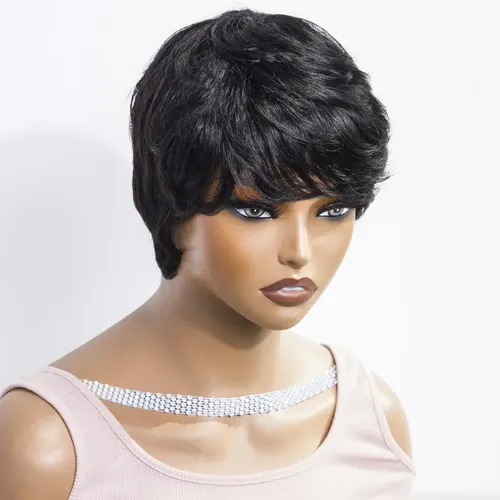 Pelucas Cortas Para Mujer, 100% Para Cortar, Pelo Elegante,