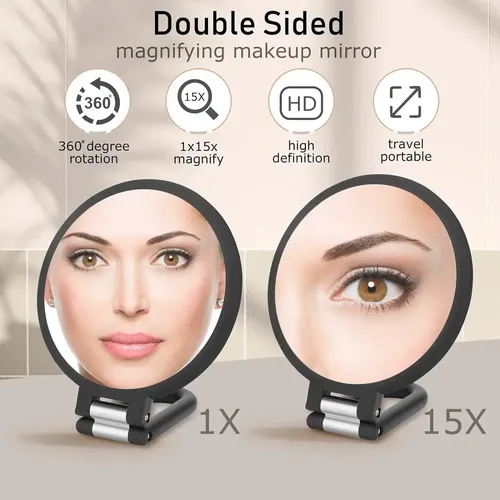Espejo De Mano Con Aumento Doble Cara, 15x, Tamaño L