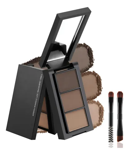 Kit De Maquillaje De Cejas Polvo Profesional 3 Colores Larga