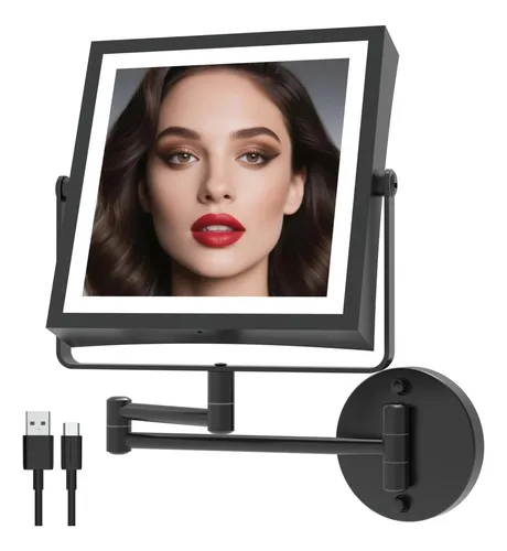 Espejo De Maquillaje Wzkaly Recargable Con Aumento 1x/10x Y