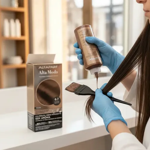 Tintura Alta Moda Alfaparf En Kit Sin Amoniaco Vegana Tono 6.7 chocolate