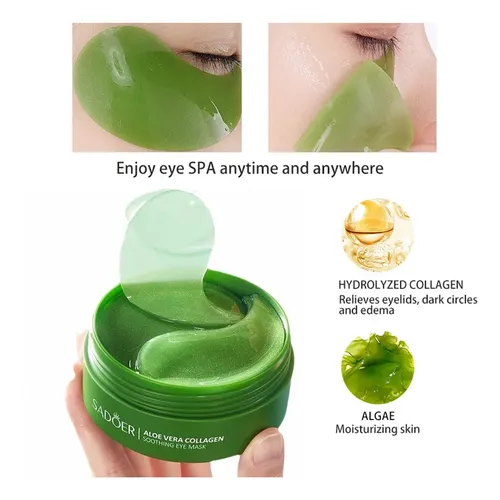 Máscara De Ojos Aloe Vera Colágeno Sadoer 60u