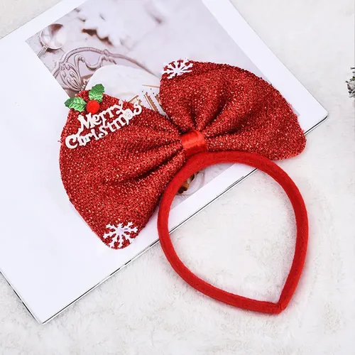 Halloween Diadema Navideña Con Lazo Rojo Para Mujer,
