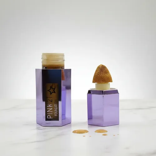 Set X 6 Base Foundation Efecto Matte Aplicador Star Pink 21
