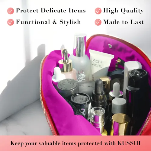 Bolsa De Maquillaje Kusshi, Lavable, De Viaje, Con Organizad