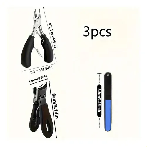 Cortauñas Para Uñas Gruesas Y Encarnadas, Kit 3 Piezas