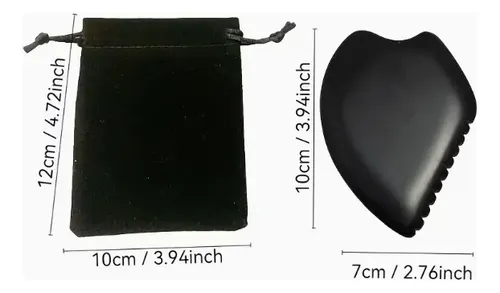 Juego De Tablas Black Jade Gua Sha Con Bolsa De