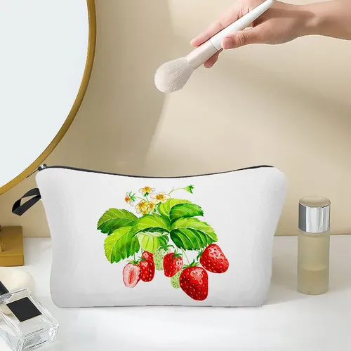 Estuche De Maquillaje Y Tocador Con Diseño De Fresa