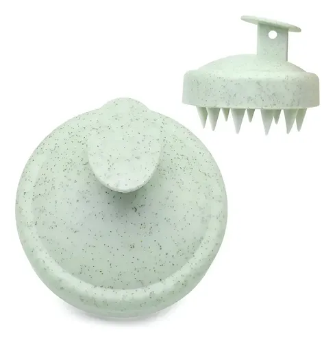 Cepillo Masajeador Cuero Cabelludo Scalp Crecimiento Cabello Color Verde lima