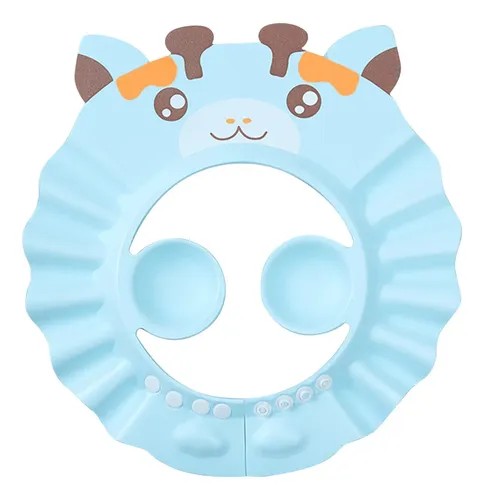Gorro De Champú Protector Auditivo Para Bebés, Gorro De Duch Azul Cara De Animales