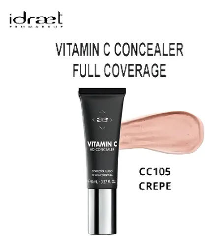 Vitamin C Corrector Full De Ojeras Alta Cobertura Idraet Tono Cc105 Crepe