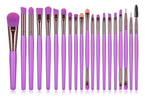Juego De 20 Brochas De Maquillaje De Cerdas Suaves: Para Bas