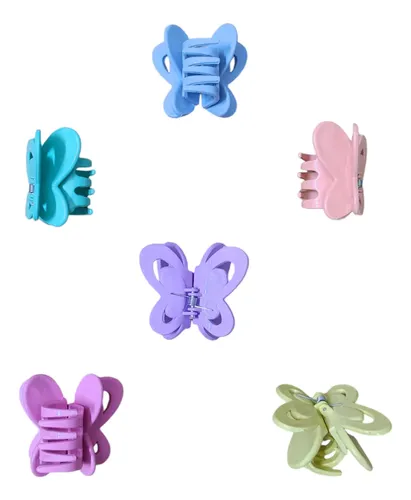Broche Hebilla Pelo Grande Mariposa 1 Pack X 12 Unidades