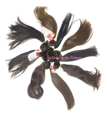 Cortina De Cabello Natural 1metro De 35cm De Largo Castaño