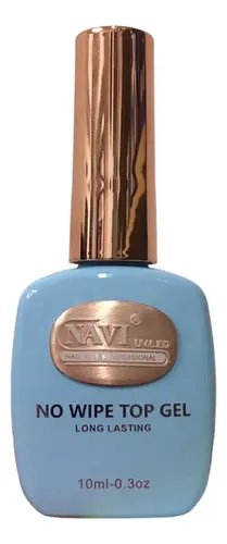 Top Coat Navi Semipermanente Larga Duración No Wipes 10 Ml Color Transparente no wipes to gel