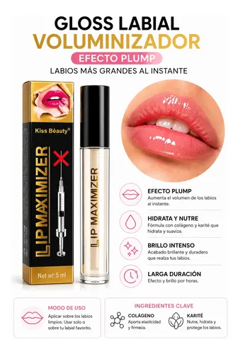 Gloss Voluminizador Labial Efecto Plump Aumento Labios