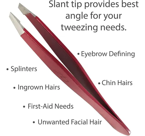Pinza Profesional Acero Inoxidable Roja Para Cejas