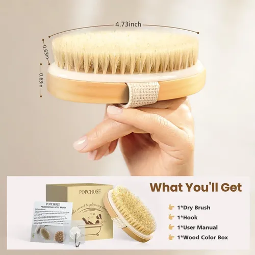 Cepillo Corporal Exfoliante De Cerdas Naturales Para Piel Se