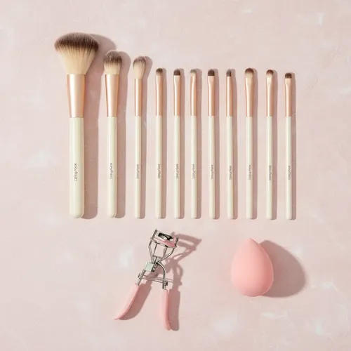 Set X11 Brochas Maquillaje Profesional Con Estuche+arqueador