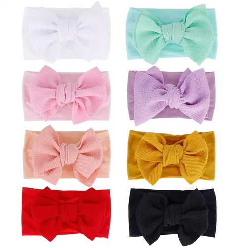 Paquete De 8 Diademas Elásticas De Nailon Para Niñas