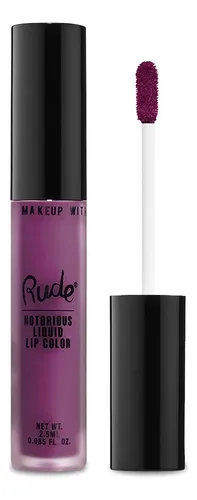 Labial Líquido Rude Cosmetics Notorious Rich Larga Duración Tono Madly Mental Acabado Mate