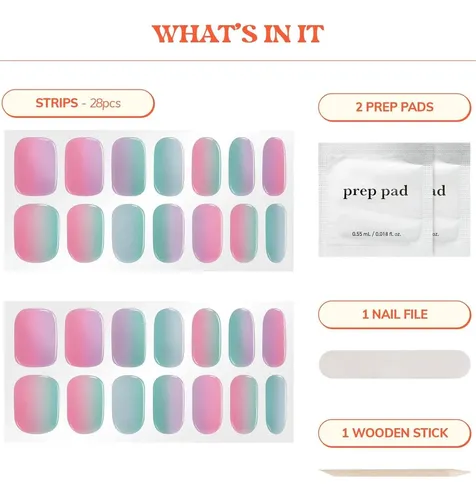 Parches De Uñas Gel Semi Curado Heyhae 28 Pzs