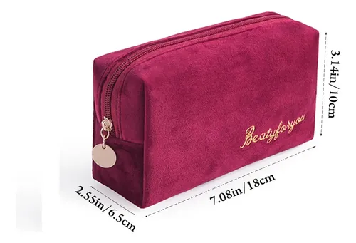 Bolsa De Franela Resistente Para Maquillaje Con Estilo, Gran