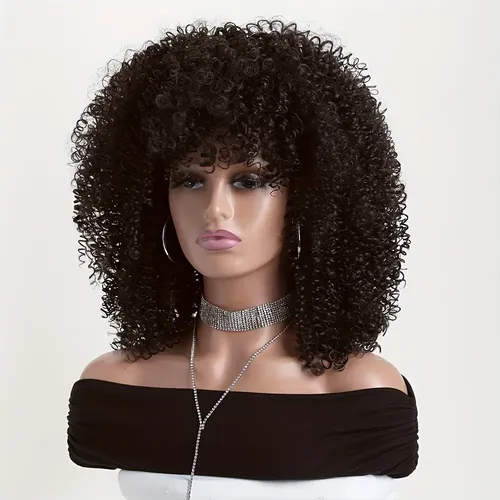 Peluca Corta Rizada Africana For Mujer For Uso Diario Y