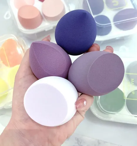 Set 4 Esponjas Blender Para Maquillaje Con Estuche