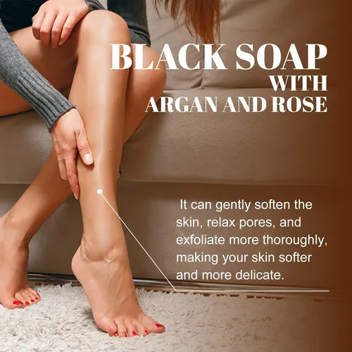 Exfoliante Corporal Marroquí En Barra De Jabón Negro Para .