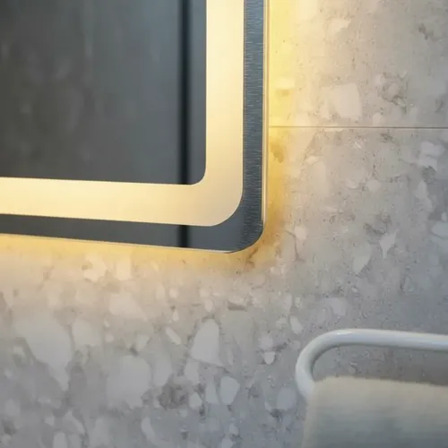 Espejo Cuadrado 60cm Luz Led Y Botón Touch Alta Calidad