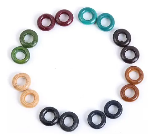 100 Anillos Madera 13mm, Accesorios Para Trenzar Cabello