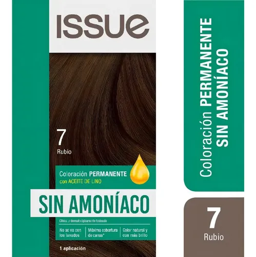 Tintura Issue Professional SIN AMONIACO 7 Rubio Sin Amoniaco Ultra Rápida Óleo Lino