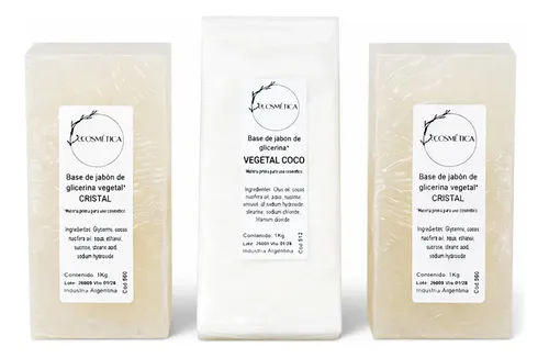 Jabones De Glicerina Vegetales 2 Cristal 1 Blanco Ecosmetica