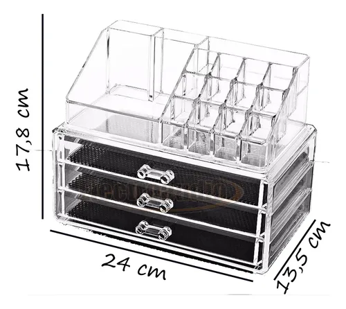 Organizador Maquillaje Cosméticos Acrilico Cajón X 3
