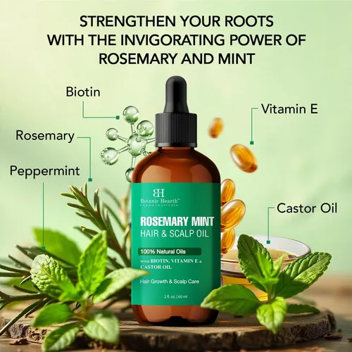 Aceite Capilar Botanic Hearth Romero Menta 60ml Crecimiento