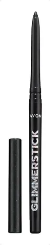 Delineador retráctil Avon Glimmersticks color negro con acabado mate