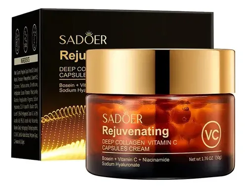 Crema Facial Capsulas Vitamina C Colageno 50g Sadoer Todo Tipo De Piel Día/noche