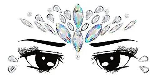 6 Piezas De Gemas Faciales, Purpurina, Joyería Facial For