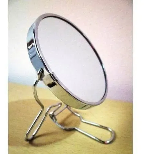 Espejo Con Aumento Doble Faz Maquillaje 5 Pulgadas Metalico