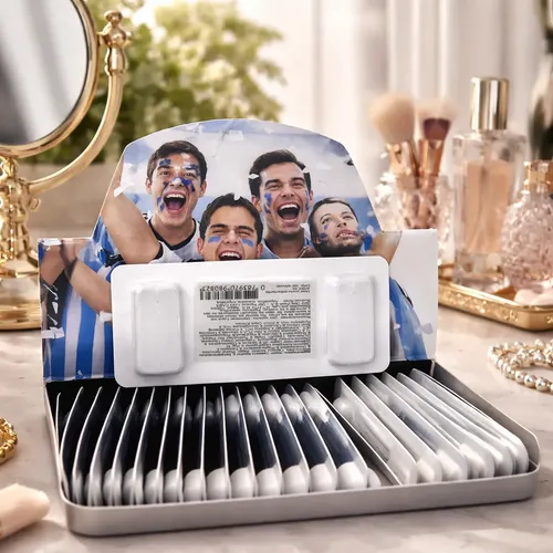 Kit Maquillaje Argentina Mundial Futbol Celeste Y Blanco